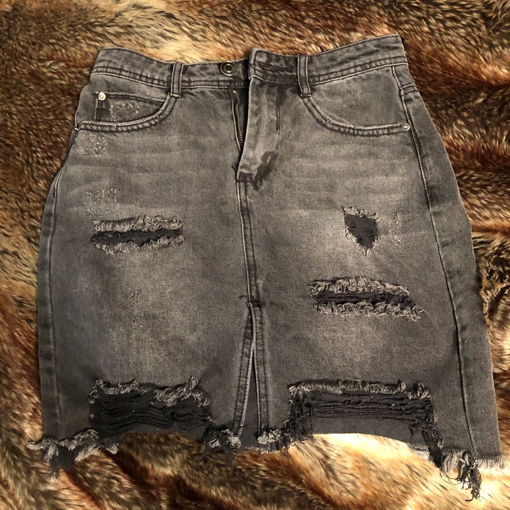 Denim High Waisted Mini Skirt